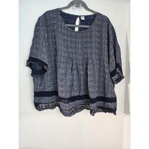 Old Navy Women Peasant, Size XXL 100% Cotton  crochet Lace sleeves boho